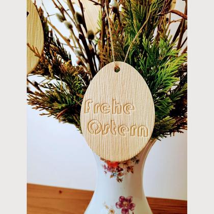Osterschmuck aus Zirbenholz gebürstet im 8er Set "Geschenktipp" - Image 2