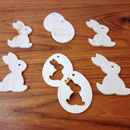 Osterschmuck aus Zirbenholz gebürstet im 8er Set "Geschenktipp" - Image 4