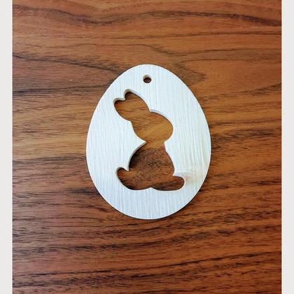 Osterhase im Ei ausgeschnitten Zirbenholz, 8 Stück im Set - Image 2