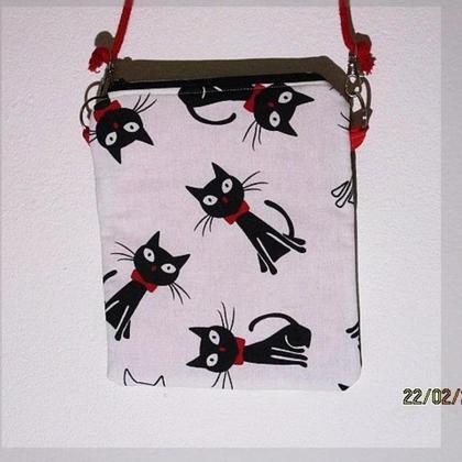 Maskentascherl, Handytasche, Crossover Tasche, Katze Schultertasche - Image 3