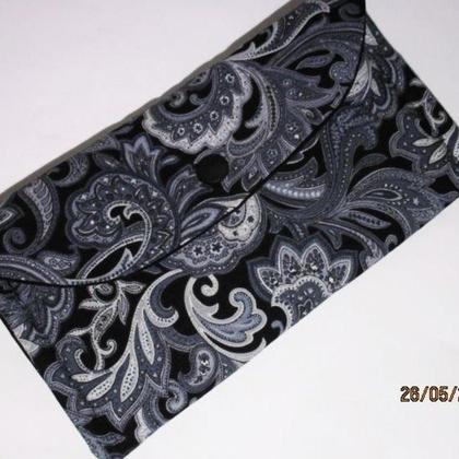 Brieftasche Geldtasche 3 Fach ,Zipp, grau Schwarz Baisley - Image 2