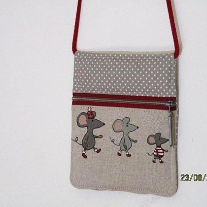Brustbeutel, Brusttasche, Geldtasche, Kindertasche,Mäuse