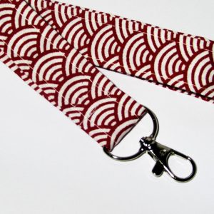 Schlüsselband art deco, japanisches   Design, rot - weiß