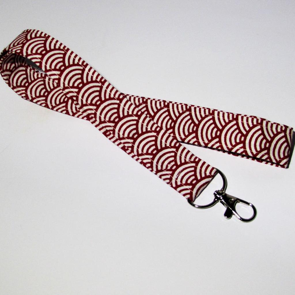 Schlüsselband art deco, japanisches Design, rot - weiß - Image 2