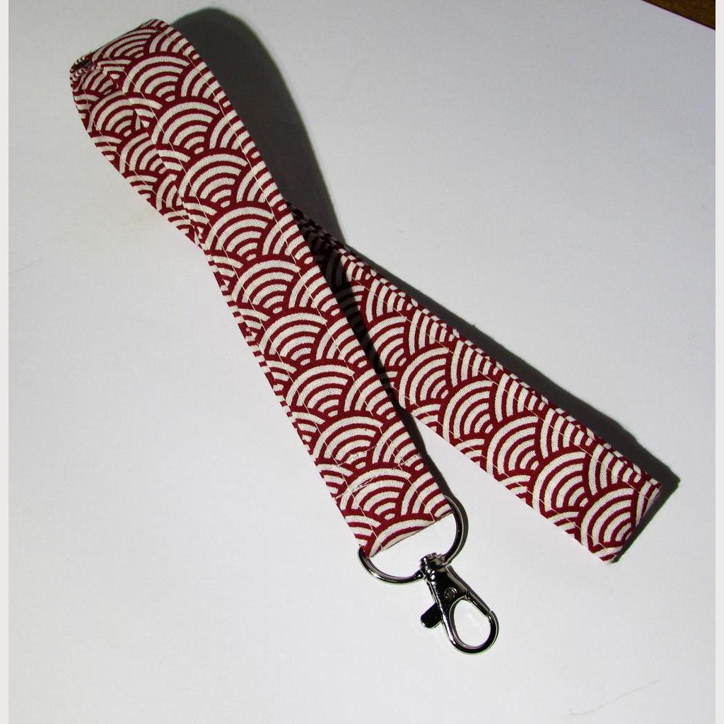 Schlüsselband art deco, japanisches Design, rot - weiß - Image 3