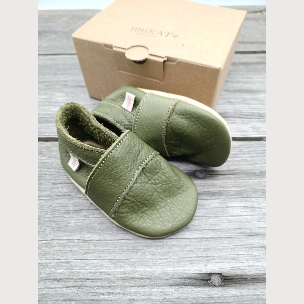 Krabbelschuhe Naturleder khaki Gr18/19 - Image 3