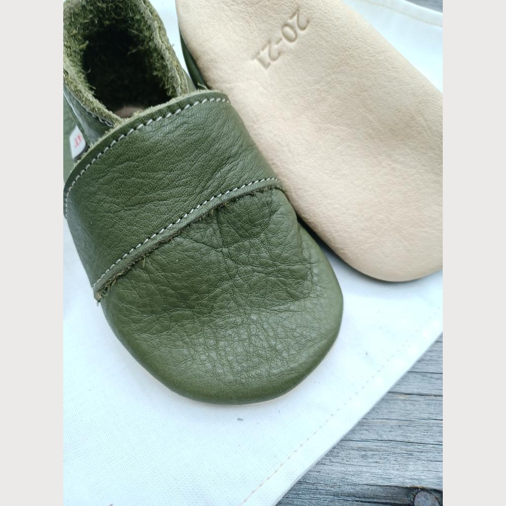 Krabbelschuhe Naturleder khaki Gr18/19 - Image 2