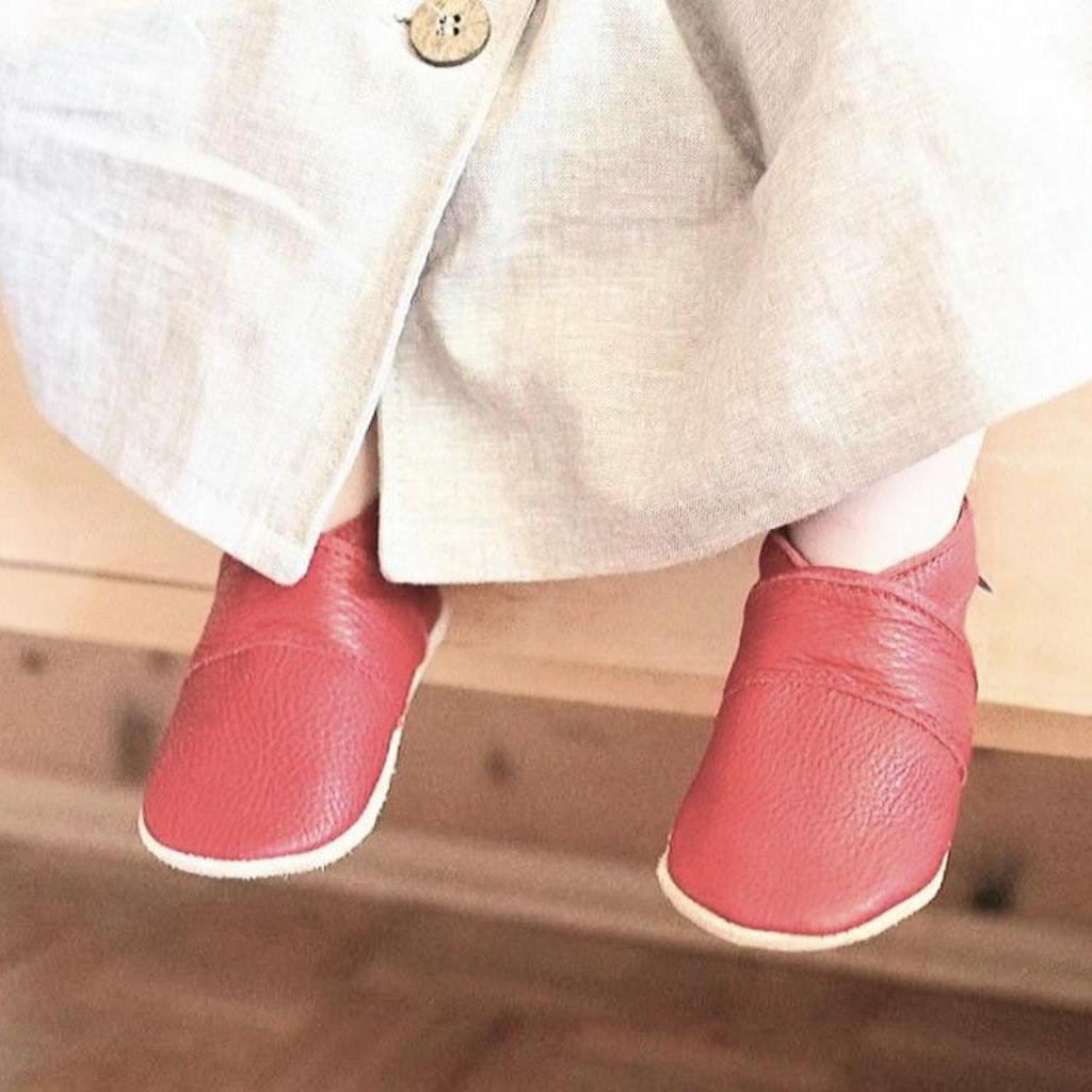 Krabbelschuhe Naturleder rot Gr 18/19 - Image 3