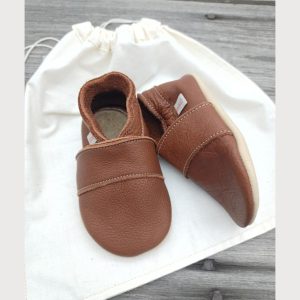 Krabbelschuhe Naturleder dunkelbraun Gr18/19