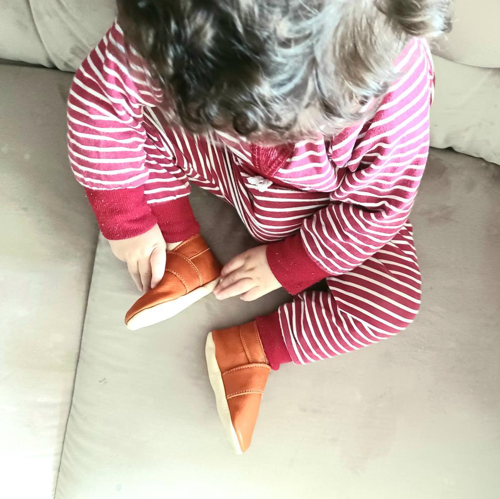 Krabbelschuhe Naturleder cognac Gr18/19 - Image 3