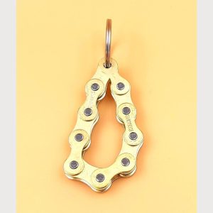 Schlüsselanhänger aus Fahrradketten, gold