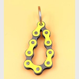 Schlüsselanhänger aus Fahrradketten, gelb