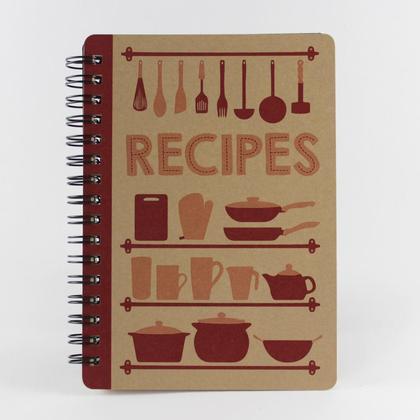 Spiralnotizbuch "Recipes" im Midcentury Modern Design, Größe DIN A6