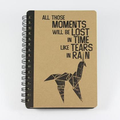 Spiralnotizbuch "All those moments will be lost in time like tears in rain", A6