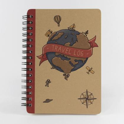 Spiralnotizbuch "Travel Log", Größe DIN A6