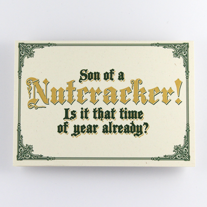 Weihnachtskarte "Son of a Nutcracker!" Golddruck, humorvolle Grußkarte, vintage - Image 2