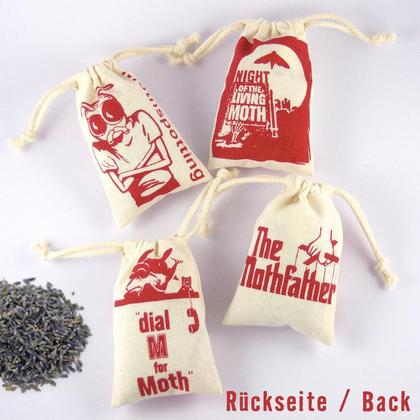4 Mottensäckchen mit Bio-Lavendel, roter Druck - Image 2
