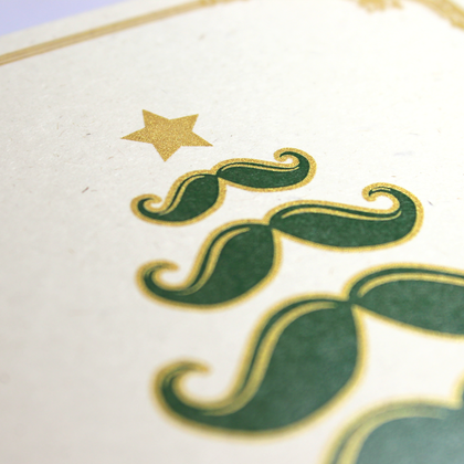 6x Weihnachtskarte „Hairy Christmas“, Schnurrbart Weihnachtsbaum, vintage - Image 2