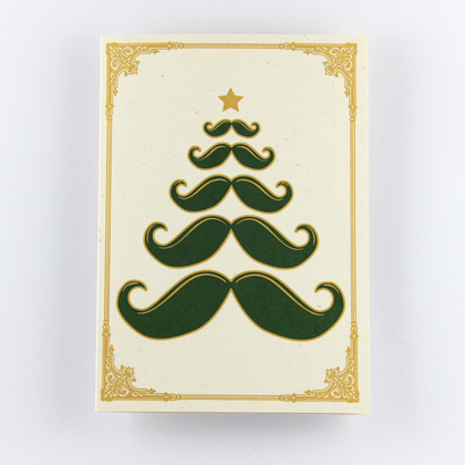 6x Weihnachtskarte „Hairy Christmas“, Schnurrbart Weihnachtsbaum, vintage - Image 3