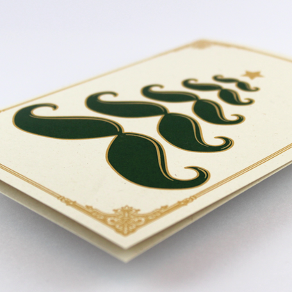 6x Weihnachtskarte „Hairy Christmas“, Schnurrbart Weihnachtsbaum, vintage - Image 4