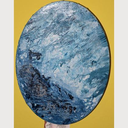 Meeresbrandung Bild-oval UNIKAT