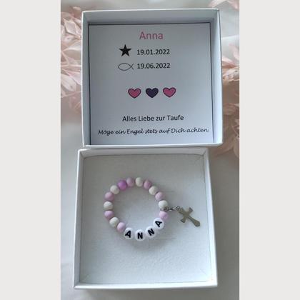 Baby/Kinder Namens Armband TAUFE