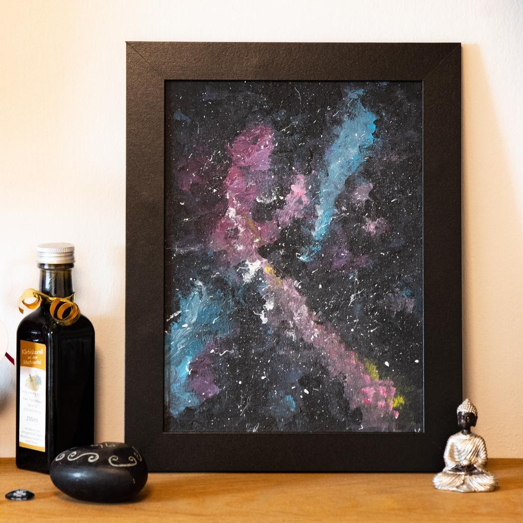 Sternenstaub auf Leinwand Karton