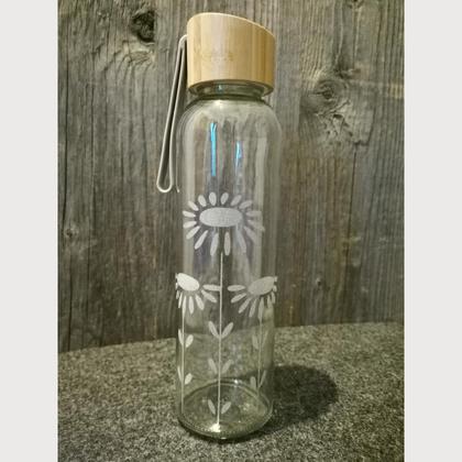 Trinkflasche aus Glas "Flower"