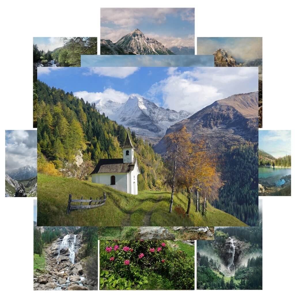 Postkarten -Set 'Berge' 2 (12 x 2 Stück)