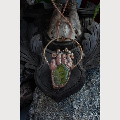 Purified Love - Anatomisches Herz mit Unakit Kern - Golden Hour finish