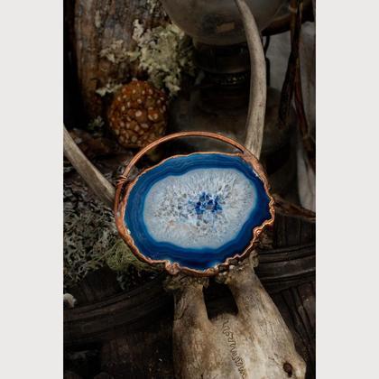 Sjón - Zirbeldrüsen Reinigung - Blauer Achat- Mystique Aura Finish - #I19