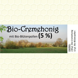 Bio-Cremehonig mit 5 % BIO-Blütenpollen