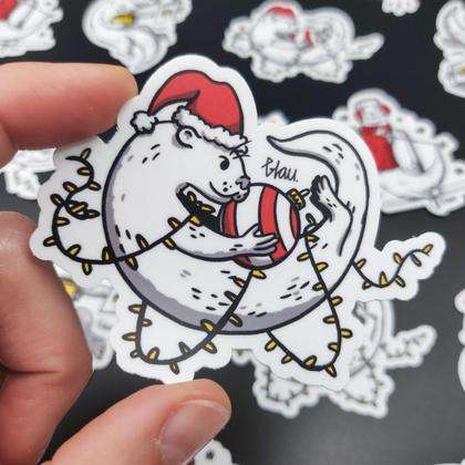 Otter Weihnachten Vinylsticker einzeln