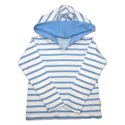 Bio Kinderhoody hellblau/weiß
