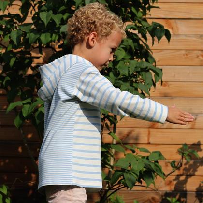 Bio Kinderhoody hellblau/weiß - Image 3