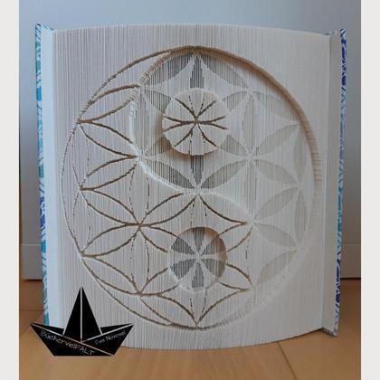 Blume des Lebens mit Yin Yang - gefaltetes Buch