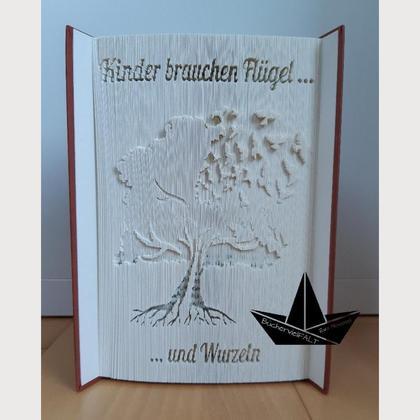 Wurzeln und Flügel - gefaltetes Buch