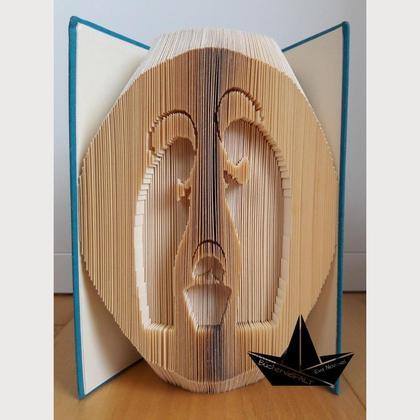 Weihnachtskrippe rund - gefaltetes Buch