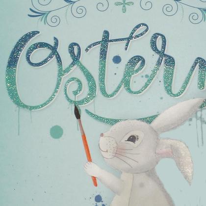Osterkarte Osterhase malt Frohe Ostern - Image 4