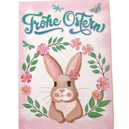 Osterkarte Osterhasen Mädchen mit Frühlingskranz - Image 4