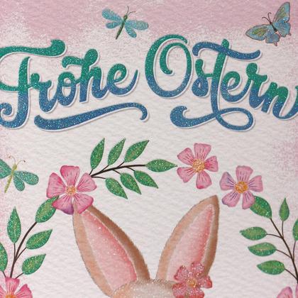 Osterkarte Osterhasen Mädchen mit Frühlingskranz - Image 3