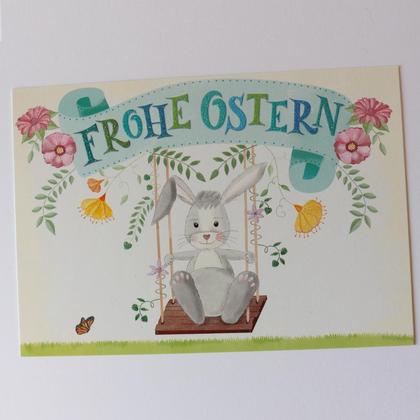 Osterkarte Osterhase auf der Schaukel - Image 4