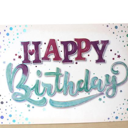 Geburtstagskarte Postkarte Happy Birthday Aquarell Handlettering - Image 2