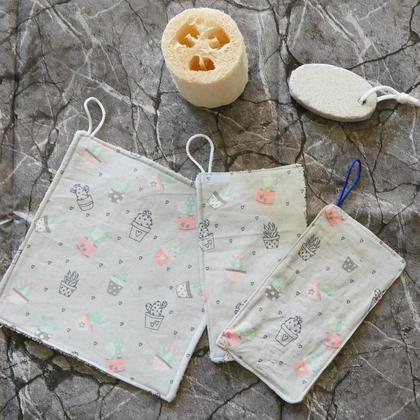 Putzfetzen, Putzlappen, Putztücher 3er Set "Kaktus"