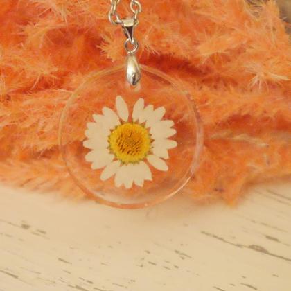 Kette Blume weiss rund