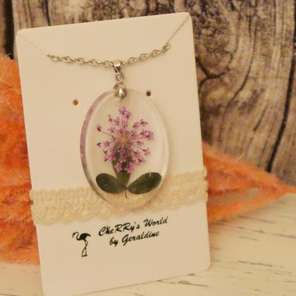 Kette Blume violett oval - Image 2