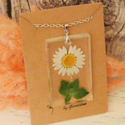 Kette Blume "Margerite weiss" länglich - Image 2