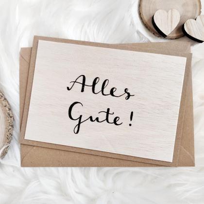 Grußkarte Holz (handgemacht)
