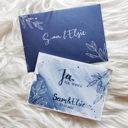 Hochzeitskarte - handgemaltes Aquarell