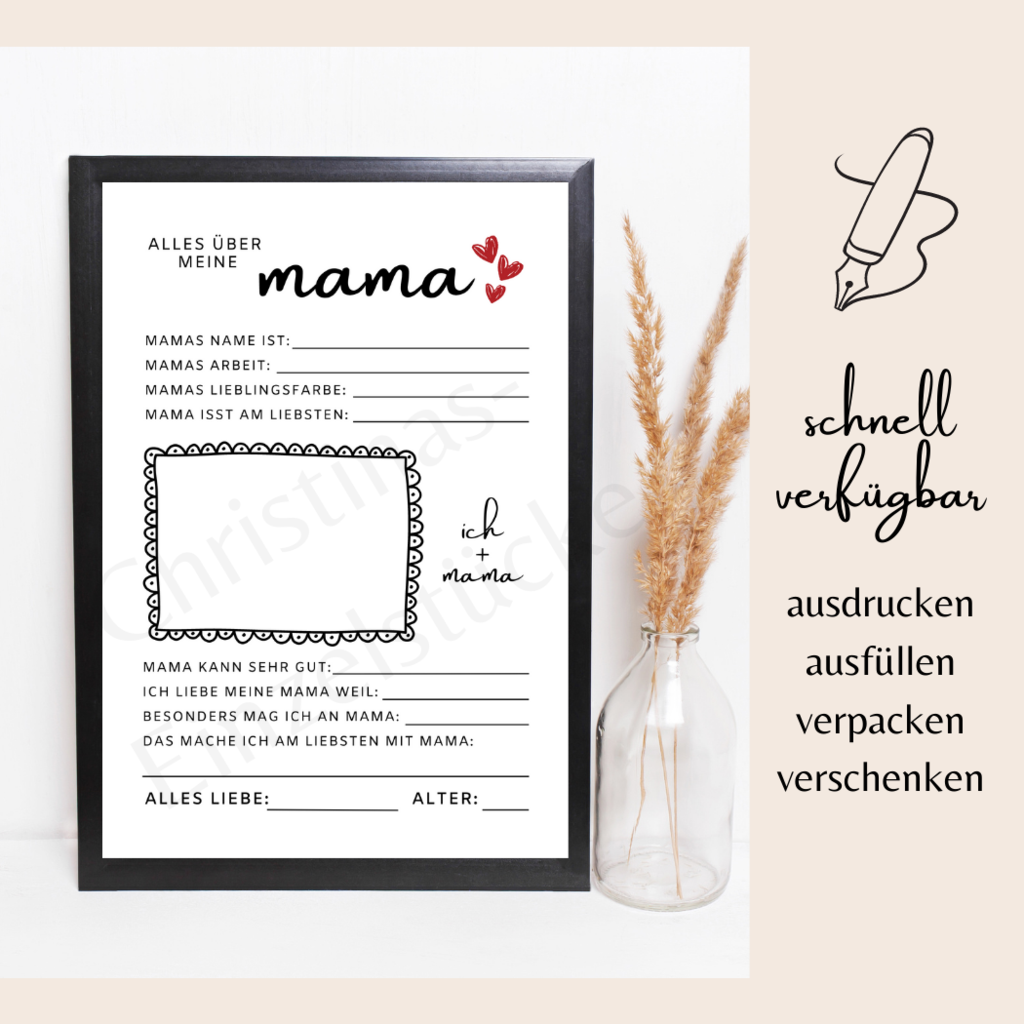 Muttertags-Geschenk | Ausfüllbild A4 | PDF | digital oder als Druck | auch Oma - Image 3